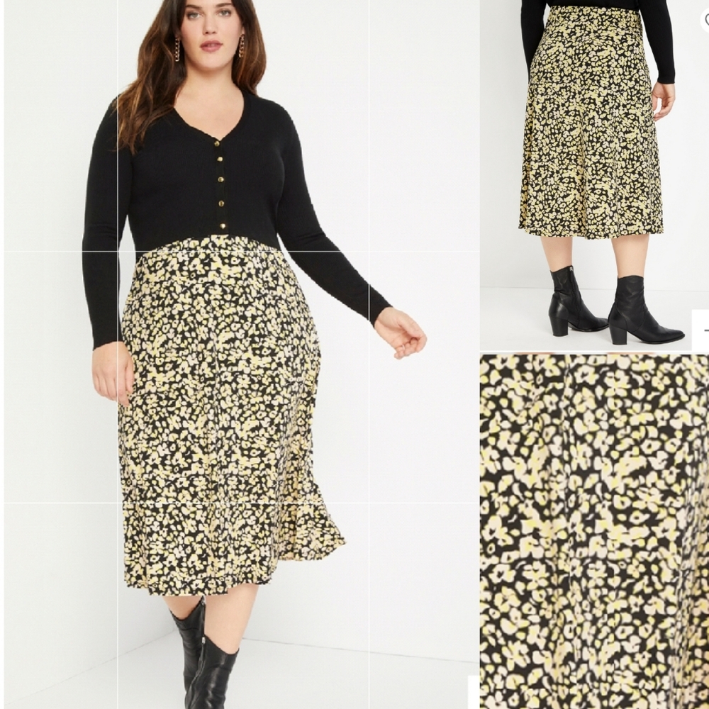 🌿🐆🌿 Eloquii Leopard Print Midi Skirt NWOT